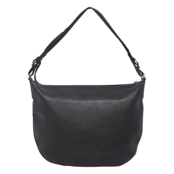 GUCCI Shoulder Bag Leather Black Silver 001 1206 Auth sw739 - Picture 1 of 15